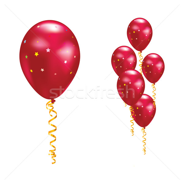 [[stock_photo]]: Ballons · étoiles · rouge · papier · amusement