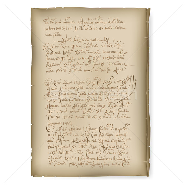 Velho manuscrito ilustração branco parede fundo Foto stock © dvarg