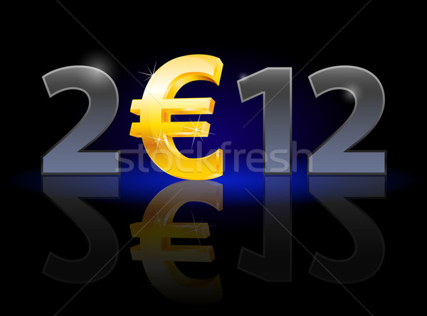 Húsz tizenkettő év Euro felirat illusztráció Stock fotó © dvarg
