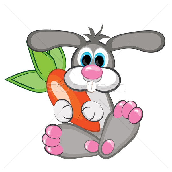 Rabbit with a giant carrot Stock photo © dvarg