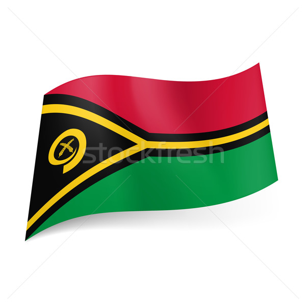 Bandiera Vanuatu rosso verde campi nero Foto d'archivio © dvarg