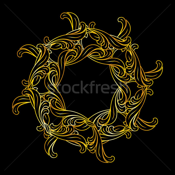 Zdjęcia stock: Złoty · kwiatowy · wzór · streszczenie · ozdoba · złota