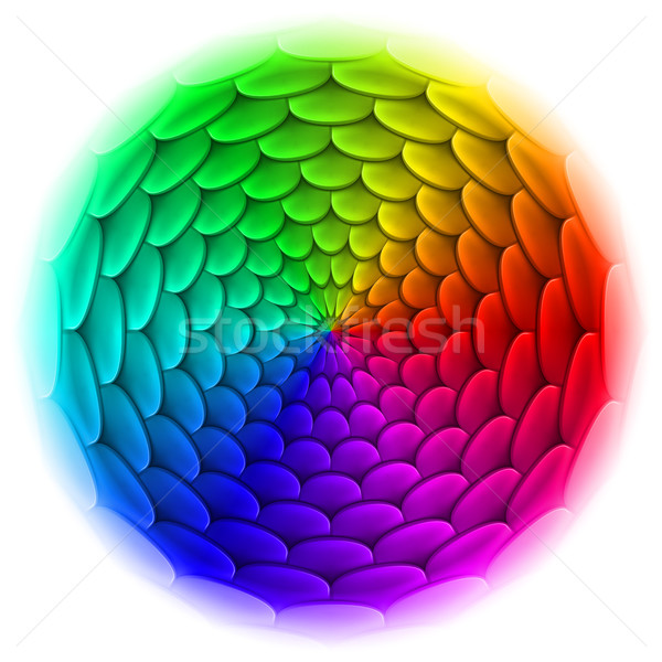 Circle with roof tile pattern in spectrum. Stock photo © dvarg
