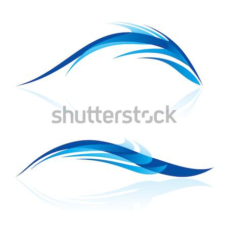 Stock photo: Smooth abstract forms in blue.