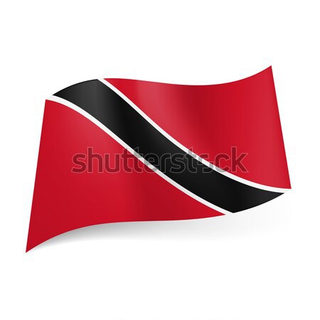 Zászló fekete átló csík fehér keret Stock fotó © dvarg