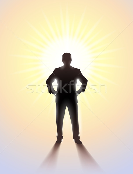 Silhouette of man standing in sunlight. Stock photo © dvarg