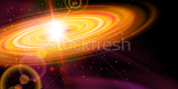 Stockfoto: Oranje · Galaxy · ruimte · heldere · gloed · sterren