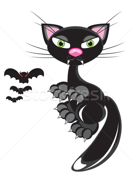 A black Cat and Bats.  Stock photo © dvarg