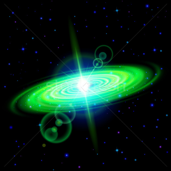 Verde galaxie spaţiu luminos semnal luminos stele Imagine de stoc © dvarg