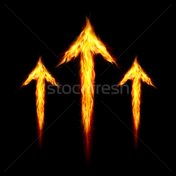 Trois feu illustration noir design [[stock_photo]] © dvarg