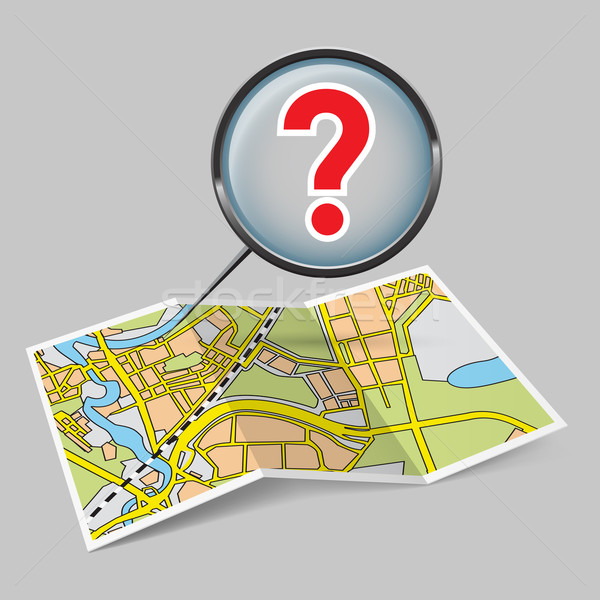 Map booklet  with question mark Stock photo © dvarg