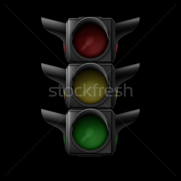 Semafor realist semafor ilustrare negru Imagine de stoc © dvarg