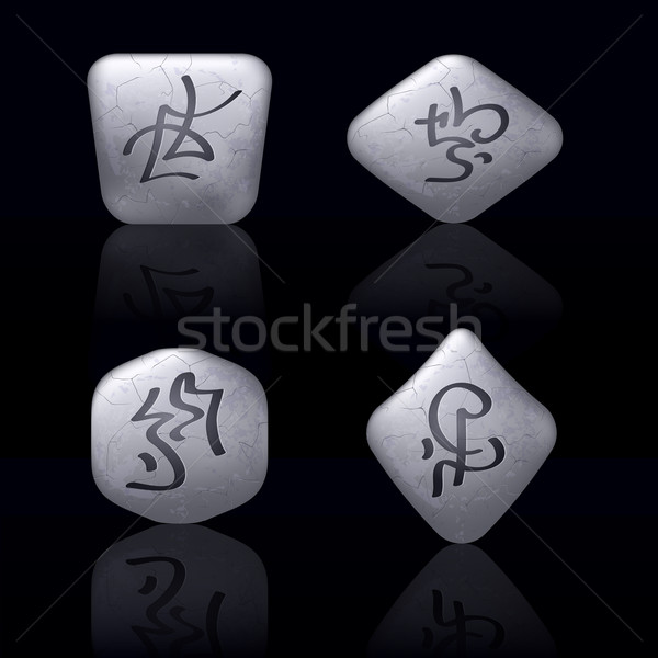 Kövek varázslatos szett szám hat fekete Stock fotó © dvarg
