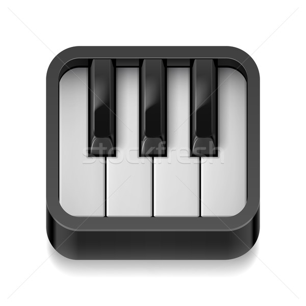 ピアノ アイコン 音楽 現実的な ピアノのキー 白 ストックフォト © dvarg