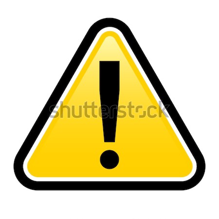 Veszély figyelmeztető jel render felkiáltójel illusztráció fehér Stock fotó © dvarg