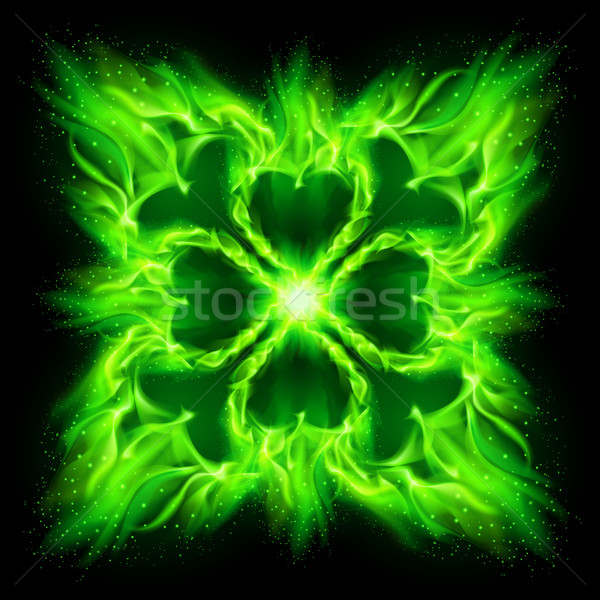 Tűz gótikus minta zöld fekete virág Stock fotó © dvarg