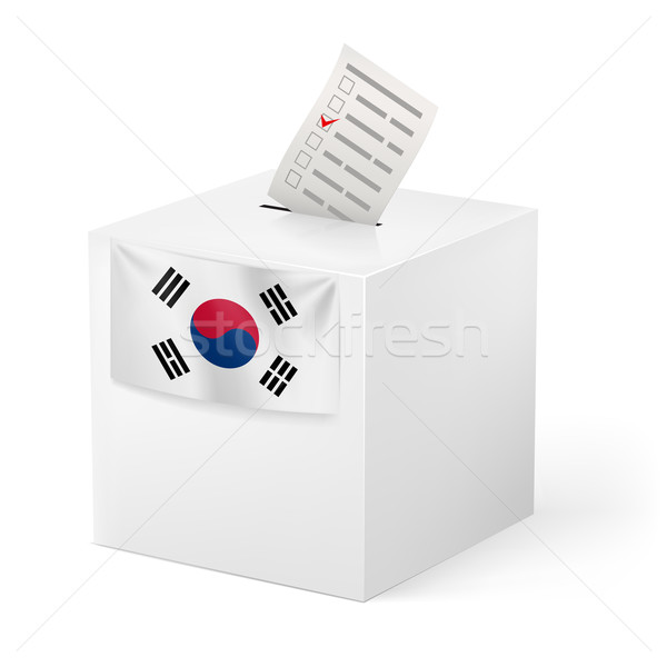 Cédula caixa papel Coréia do Sul eleição isolado Foto stock © dvarg