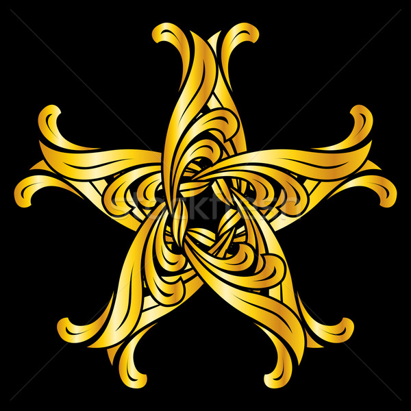 Floral padrão abstrato ornamento dourado preto Foto stock © dvarg