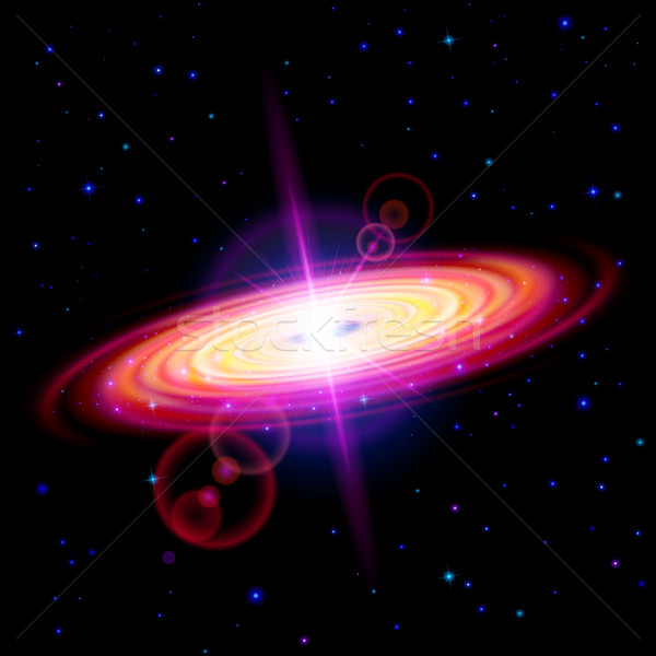 [[stock_photo]]: Rouge · galaxie · espace · lumineuses · flare · étoiles