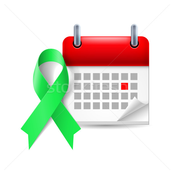 Green awareness ribbon and calendar Stock photo © dvarg