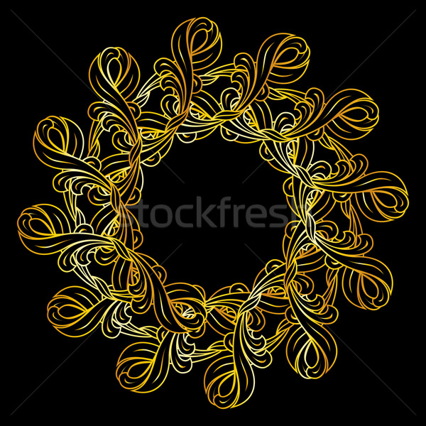 Zdjęcia stock: Złoty · kwiatowy · wzór · złota · kolory · czarny