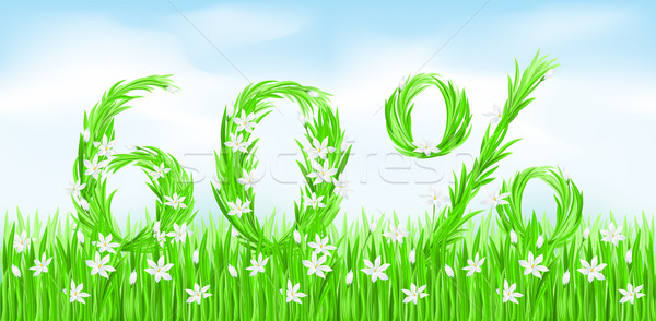 Eco-Style Grass Letters. Stock photo © dvarg