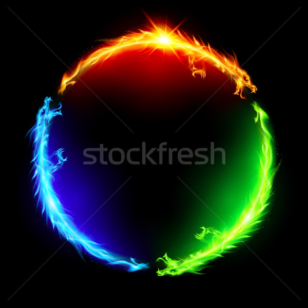 Fire dragons in circle. Stock photo © dvarg