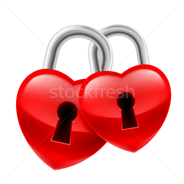 Corazón rojo junto símbolo fuerte amor Foto stock © dvarg