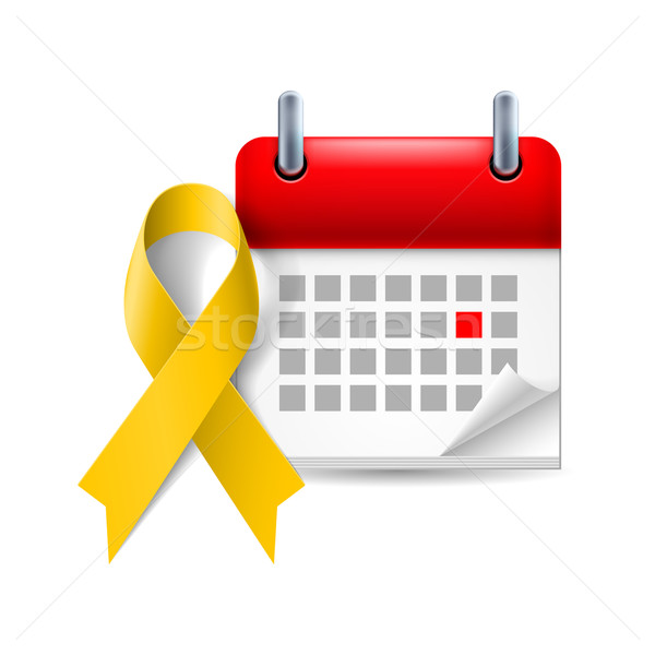 Jaune conscience ruban calendrier jour osseuse [[stock_photo]] © dvarg