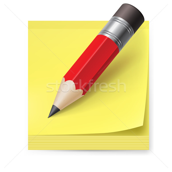 Autocolant creion galben ilustrare alb creator Imagine de stoc © dvarg