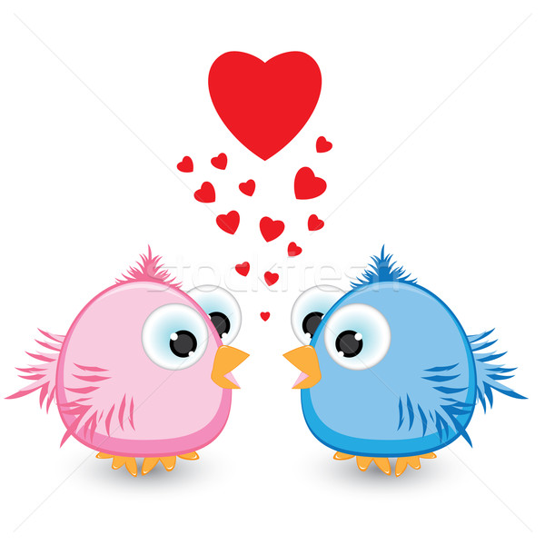 Stock photo: Two sparrow with love