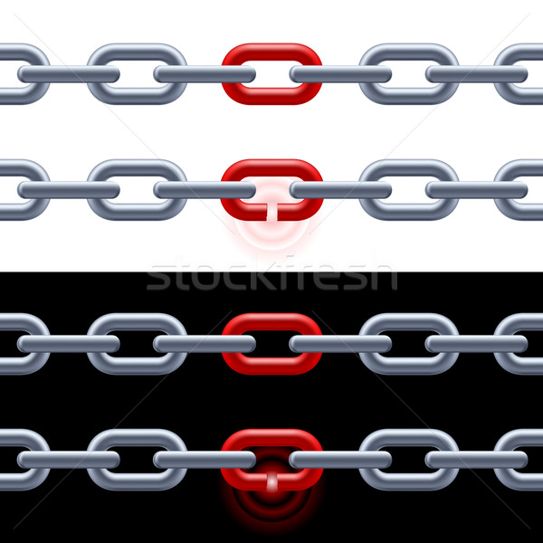 Chain with red link. Stock photo © dvarg