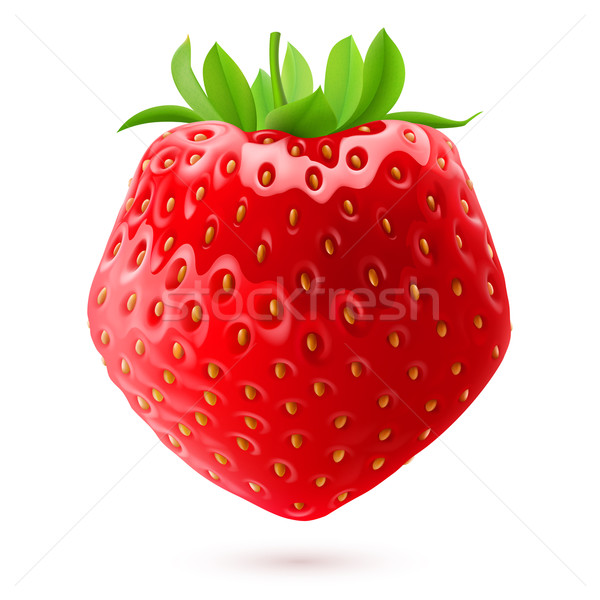 [[stock_photo]]: Appétissant · fraise · fraîches · isolé · blanche · réaliste