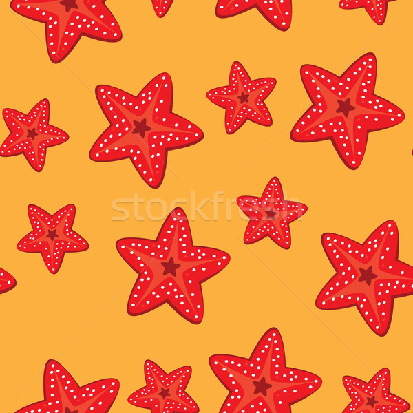 бесшовный текстуры Starfish иллюстрация дизайнера оранжевый Сток-фото © dvarg