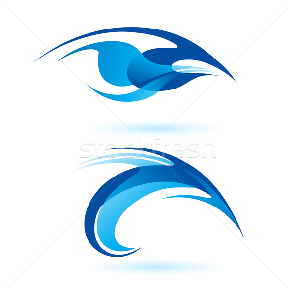 Smooth abstract forms in blue. Stock photo © dvarg