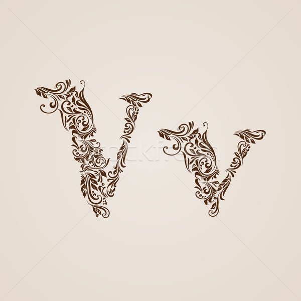 Decorated letter v Stock photo © dvarg
