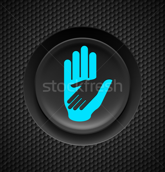 ストックフォト: 手助け · ボタン · 黒 · にログイン · カーボン · 家族