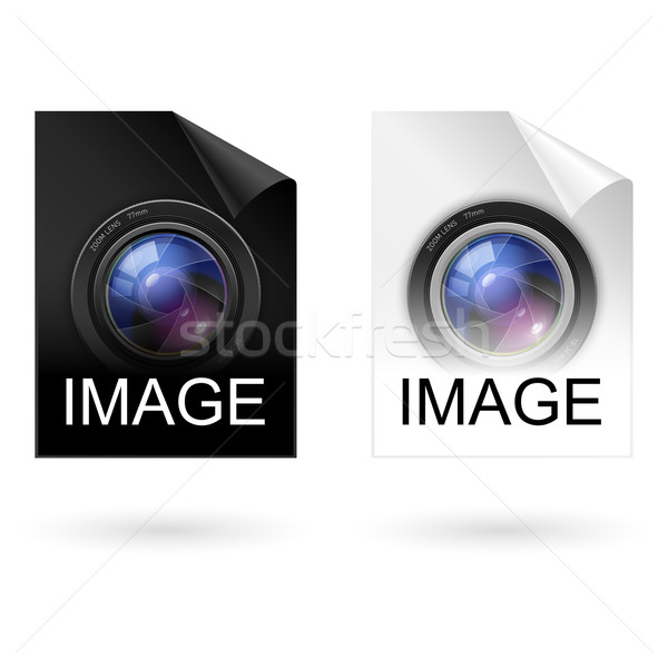 Zdjęcia stock: Dokumentów · ikona · pliku · typu · czarno · białe · ilustracja
