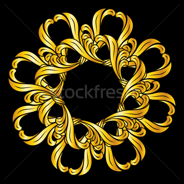 Floral patrón dorado ilustración negro resumen Foto stock © dvarg