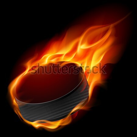 Burning hockey puck Stock photo © dvarg