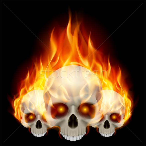 Three flaming skulls Stock photo © dvarg