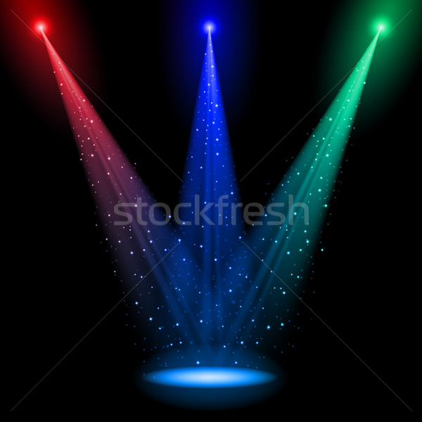 Three conical RGB shafts of light Stock photo © dvarg