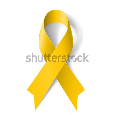 Jaune ruban conscience blanche osseuse cancer [[stock_photo]] © dvarg