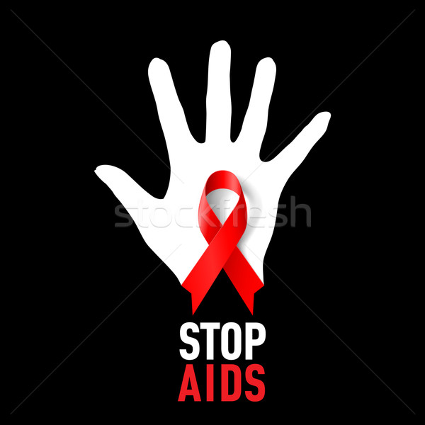 Opri SIDA semna alb mână Imagine de stoc © dvarg