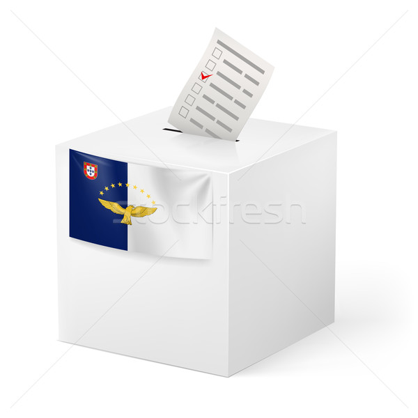 Foto stock: Cédula · caixa · votação · papel · eleição · branco