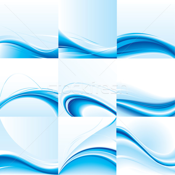 Abstrato vetor conjunto azul onda projeto Foto stock © dvarg