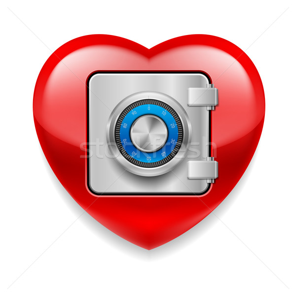 Shiny red heart as a safe Stock photo © dvarg