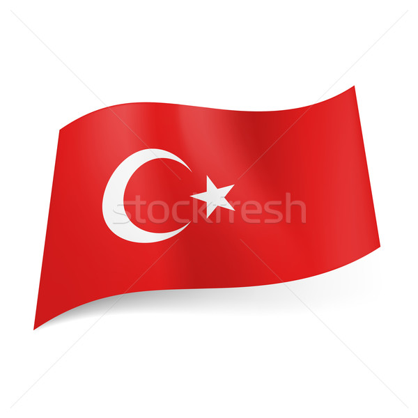 旗 土耳其 白 新月 明星 紅色 商業照片 © dvarg