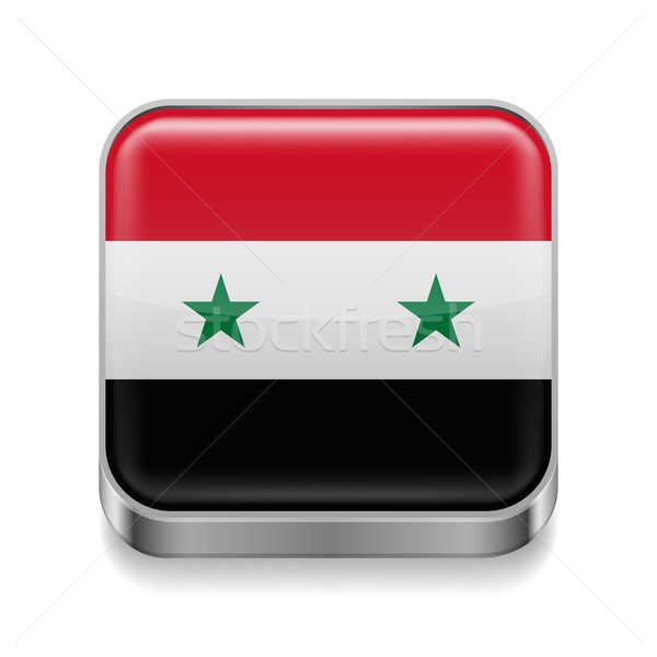Metal icona Siria piazza bandiera colori Foto d'archivio © dvarg