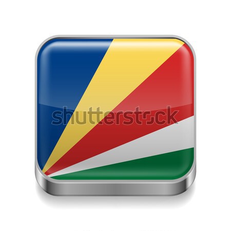 Metal icona Mauritius piazza bandiera colori Foto d'archivio © dvarg